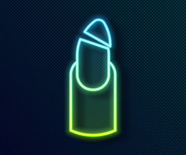 Parlayan neon çizgisi. Kırık tırnak simgesi siyah zeminde izole edilmiş. Tırnağı çatlamış. Vektör