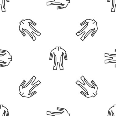 Scuba dalış ikonu için gri çizgili dalış kıyafeti beyaz arka planda izole edilmiş kusursuz desen. Su altı ekipmanları. Vektör