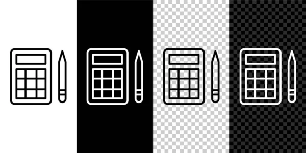 Set Line Bingo Kaart Met Geluksgetallen Pictogram Geïsoleerd Zwart Wit — Stockvector
