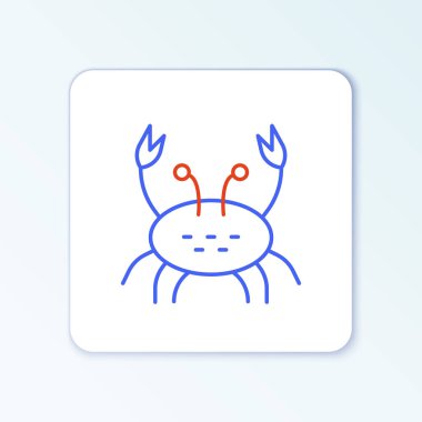 Çizgi Yengeç simgesi beyaz arkaplanda izole edildi. Renkli taslak konsepti. Vektör