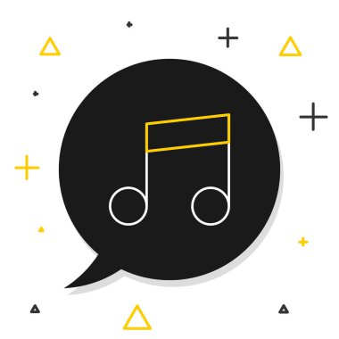 Satır müziği, ton simgesi beyaz arkaplanda izole edildi. Renkli taslak konsepti. Vektör