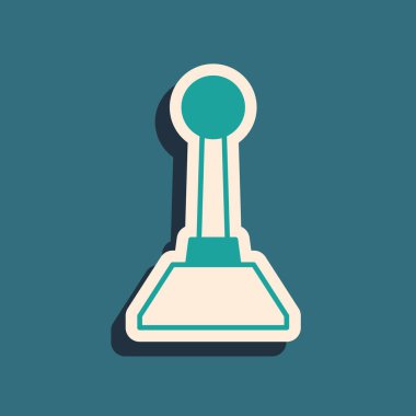 Yeşil arka planda izole edilmiş manikür ikonu için Green Milling kesicisi. Manikür için bir cihaz. Manikür aletleri. Uzun gölge tarzı. Vektör