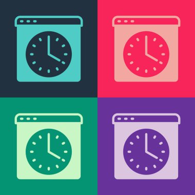 Pop Art Tarayıcı pencere simgesi renk arkaplanında izole edildi. Vektör