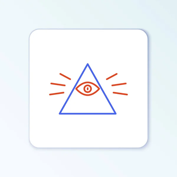 Zednářský Symbol Vševidoucí Oko Boží Ikona Izolované Bílém Pozadí Oko — Stockový vektor
