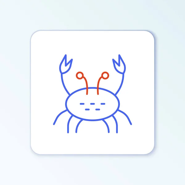 Line Crab Icoon Geïsoleerd Witte Achtergrond Kleurrijk Concept Vector — Stockvector