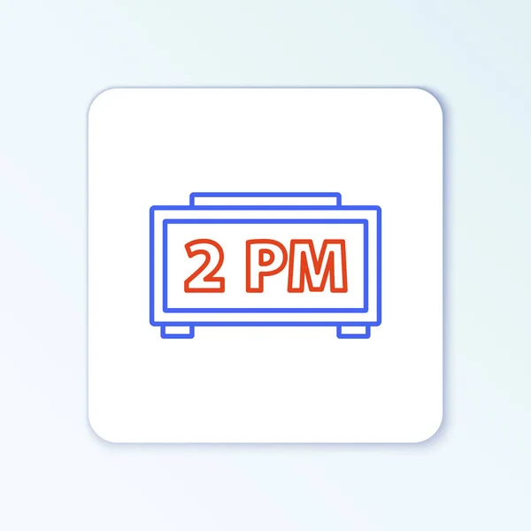 Line Digitale Wekker Pictogram Geïsoleerd Witte Achtergrond Elektronische Wekker Tijdicoon — Stockvector