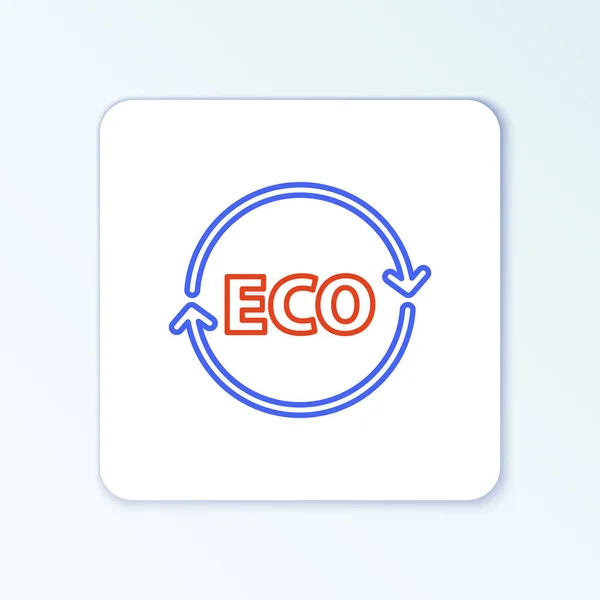 Line Banner Etiqueta Etiqueta Logotipo Para Eco Verde Icono Alimentos — Archivo Imágenes Vectoriales