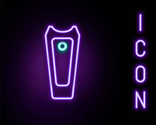 Linea Neon Luminosa Icona Tagliaunghie Isolata Sfondo Nero Tagliaunghie Concetto — Vettoriale Stock
