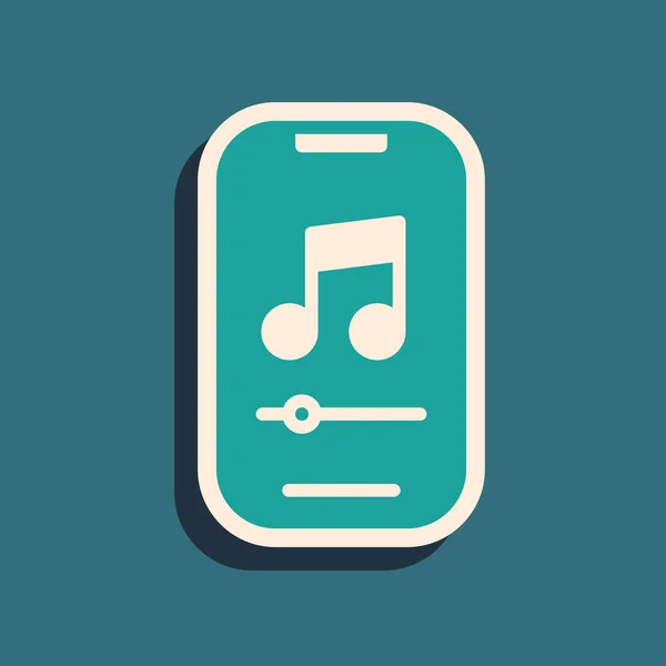 Green Music Player Symbol Isoliert Auf Grünem Hintergrund Tragbares Musikgerät — Stockvektor