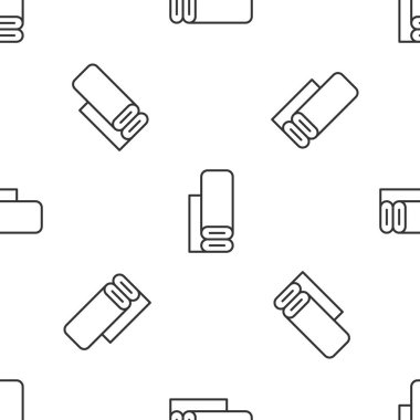 Gri çizgi Hint kumaş ikonu beyaz arka planda izole edilmiş kusursuz desen. Yuvarlan, paspas, halı, halı, halı ya da kağıt rulo ikonu. Vektör.