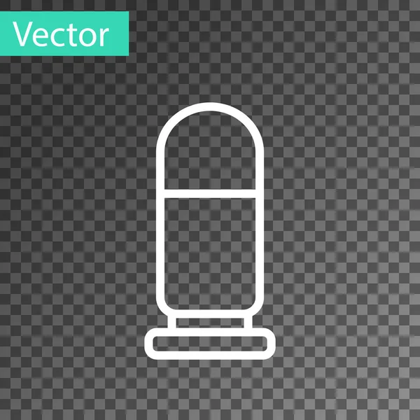 Weiße Linie Bullet Symbol Isoliert Auf Transparentem Hintergrund Vektor — Stockvektor