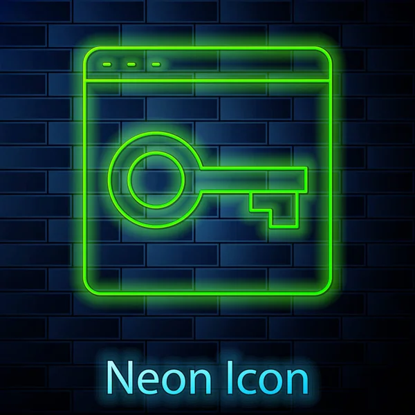 Glödande Neon Line Säkra Din Webbplats Med Https Ssl Ikon — Stock vektor