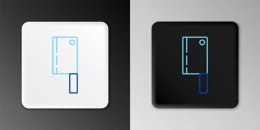 Line Meat helikopter simgesi gri arkaplanda izole edildi. Et için mutfak bıçağı. Kasap bıçağı. Mutlu Cadılar Bayramı Partisi. Renkli taslak konsepti. Vektör