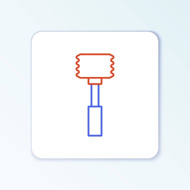 Line Kitchen çekiç simgesi beyaz arkaplanda izole edildi. Et çekici. Renkli taslak konsepti. Vektör