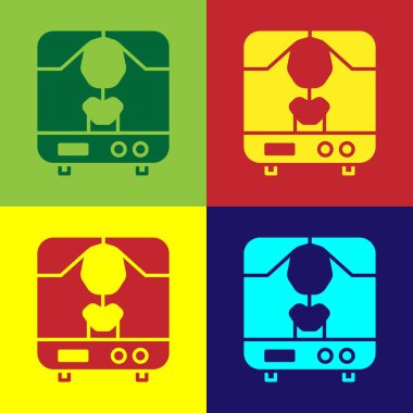 Pop Art X-ray makinesi simgesi renk arkaplanında izole edildi. Vektör İllüstrasyonu.