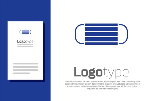 Blue Medical Beschermend Masker Pictogram Geïsoleerd Witte Achtergrond Logo Ontwerp — Stockvector