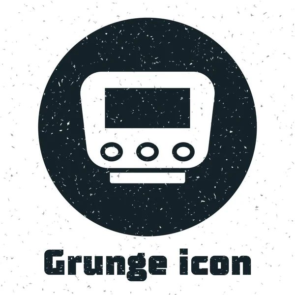 Grunge Bicicleta Icono Del Velocímetro Aislado Sobre Fondo Blanco Dibujo — Vector de stock