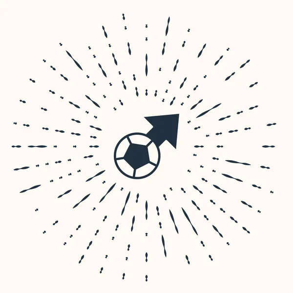 Icono Pelota Fútbol Gris Aislado Sobre Fondo Beige Equipamiento Deportivo — Vector de stock