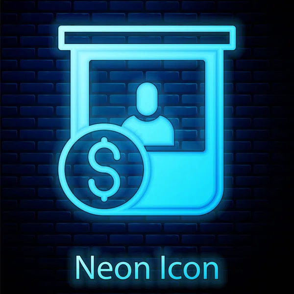Świecące Neon Kasyno Żetony Wymiany Stosy Ikony Dolarów Izolowane Tle — Wektor stockowy