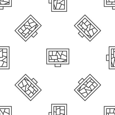 Gri çizgi resim ikonu beyaz arka planda izole edilmiş kusursuz desen. Vektör.