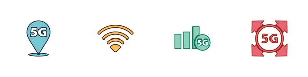 Locatie Instellen Netwerk Draadloos Pictogram Vector — Stockvector