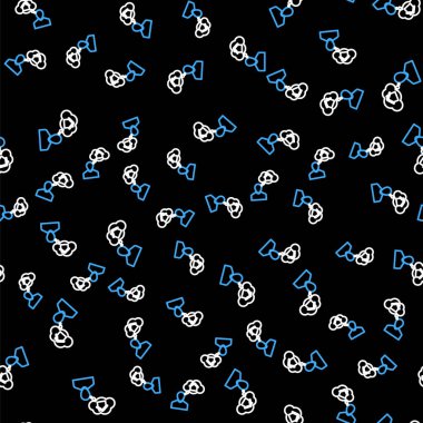 Çizgi Adam, siyah arka planda izole edilmiş yeni bir ev ikonu almayı hayal ediyor. Vektör