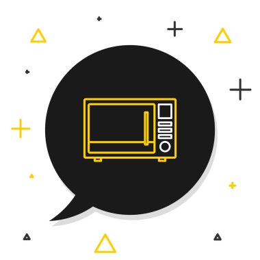 Mikrodalga fırın ikonu beyaz arkaplanda izole edildi. Ev aletleri simgesi. Renkli taslak konsepti. Vektör