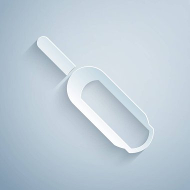 Kağıt kesiği un ikonu gri arkaplanda izole edilmiş. Kağıt sanatı tarzı. Vektör