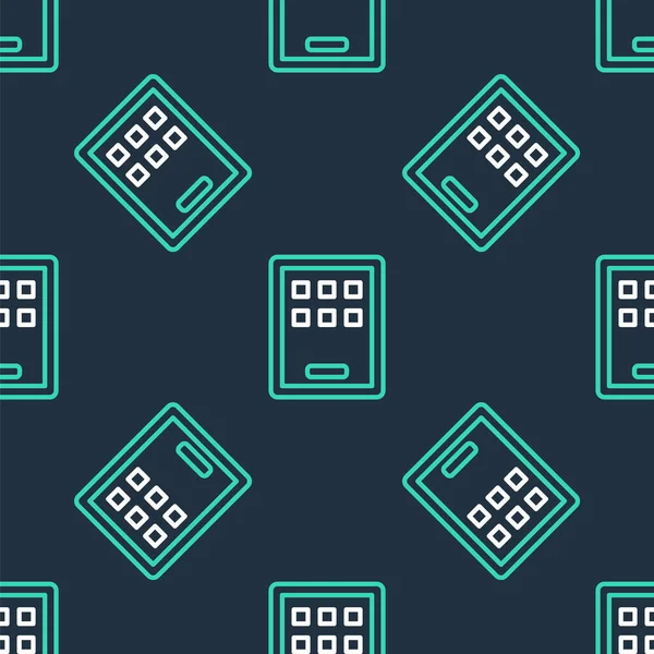 Çizgi Grafik tableti simgesi siyah arkaplanda izole edilmiş. Vektör