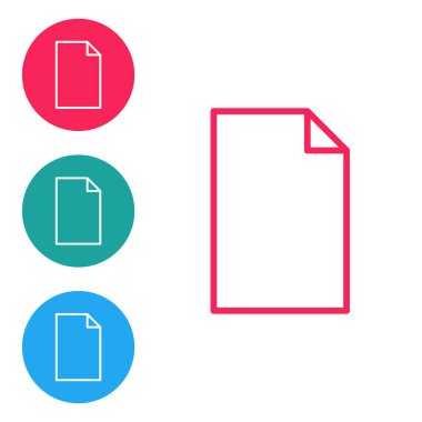 Kırmızı çizgi Boş belge simgesi beyaz arkaplanda izole edildi. Kontrol listesi simgesi. İş konsepti. Simgeleri daire düğmelerine ayır. Vektör