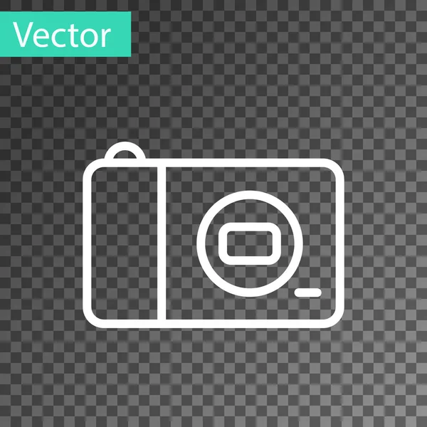 Schwarzes Fotokamera-Symbol isoliert auf transparentem Hintergrund. Ikone der Fotokamera. Vektor — Stockvektor
