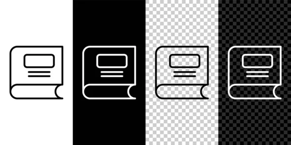 Set line Boek icoon geïsoleerd op zwart-wit, transparante achtergrond. Vector — Stockvector