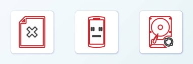 HDD eşzamanlama, dosya belgesini ve Ölü mobil simgeyi ayarla. Vektör