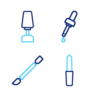 Tırnak törpüsü, Tırnak Sökücü, Yağlı Pipette ve manikür simgesi olarak da Milling Makası. Vektör