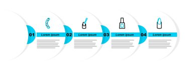 Tırnak manikürü, bir şişe tırnak cilası ve dosya simgesi. Vektör