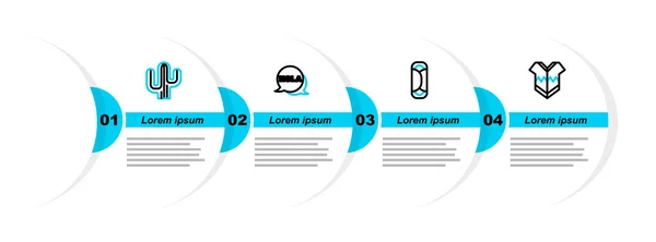 Définir la ligne Poncho, Burrito, Hola et Cactus icône. Vecteur — Image vectorielle