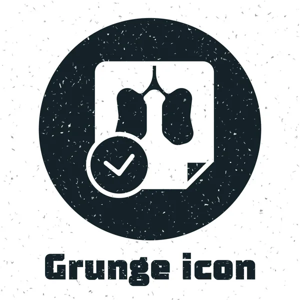 Grunge Lunge Röntgendiagnose Symbol Isoliert Auf Weißem Hintergrund Schnappschuss Der — Stockvektor