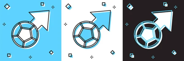 Zestaw Piłka Nożna Piłka Nożna Ikona Izolowane Niebiesko Białe Czarne — Wektor stockowy