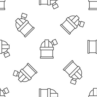 Gri çizgili Astronomik Gözlemevi ikonu beyaz arka planda izole edilmiş kusursuz desen. Teleskoplu bir gözlemevi. Bilimsel kurum. Vektör