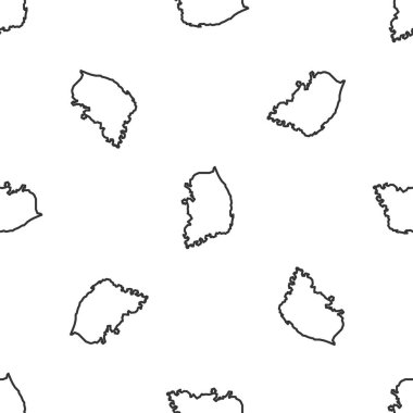 Gri çizgi Güney Kore haritası simgesi beyaz arka planda izole edilmiş kusursuz desen. Vektör