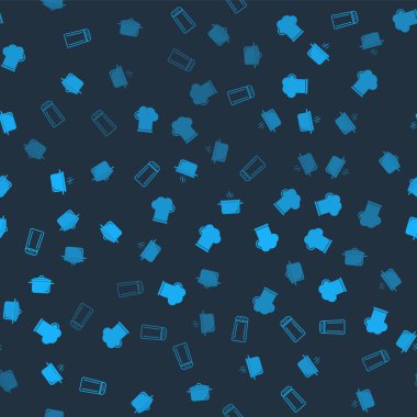 Tuz ve biber, şef şapkası, tencere ve kusursuz desen. Vektör.