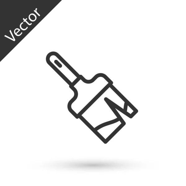 Línea Gris Icono Pincel Aislado Sobre Fondo Blanco Vector — Vector de stock