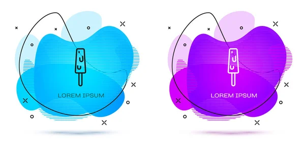 Line Jégkrém Bot Ikon Elszigetelt Fehér Háttér Édes Szimbólum Absztrakt — Stock Vector