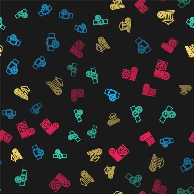 Hattı, Smartwatch servisi, bilek, banka binası ve klimayı sorunsuz bir şablona ayarlayın. Vektör.