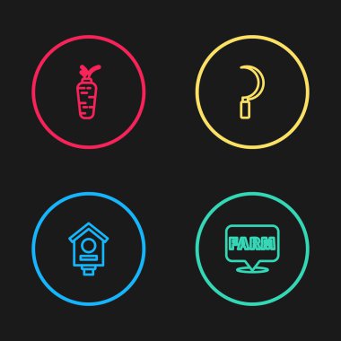 Kuşevi, konum çiftliği, Orak ve Havuç ikonu. Vektör