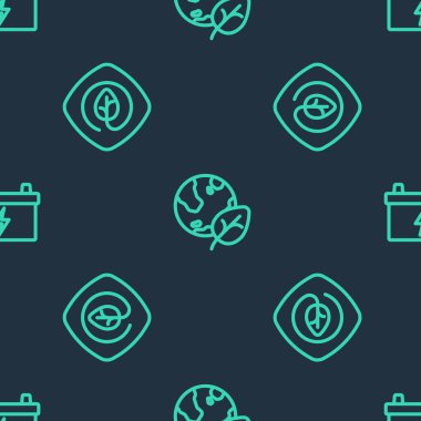 Yerküre ve yaprak hattını, yeri ve araba aküsünü sorunsuz bir şekilde ayarlayın. Vektör