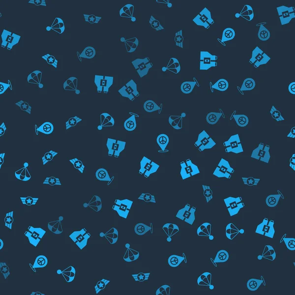 Paraşüt, dürbün, konum barışı ve Amerikan ordusunu kusursuz düzene sokun. Vektör