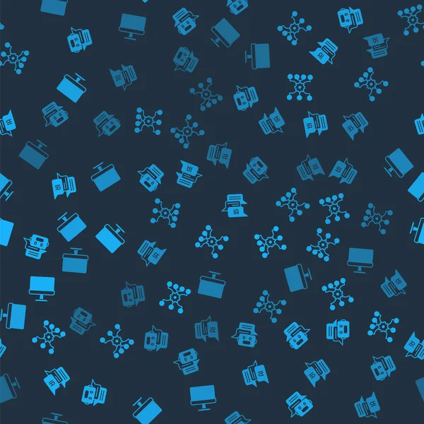 Sohbet robotu, Sinirsel Ağ ve Bilgisayar monitörlerini kusursuz desene ayarlayın. Vektör