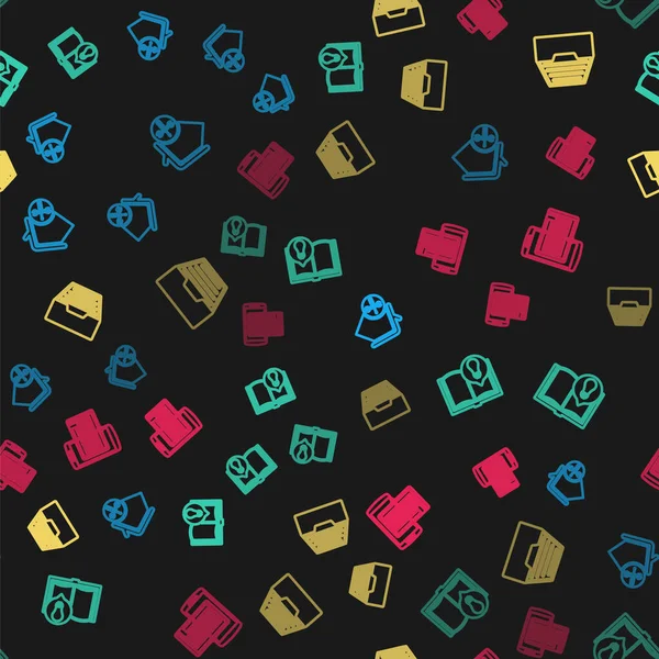 Ev hizmetini ayarla, ilginç gerçekler, belgeli çekmece, akıllı telefon ve kusursuz şablon üzerine kitap. Vektör.