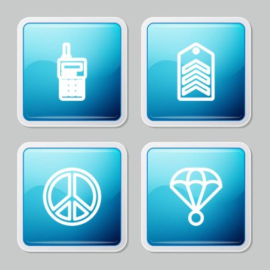 Telsiz hattı, Sembol, Barış ve Paraşüt simgesi. Vektör